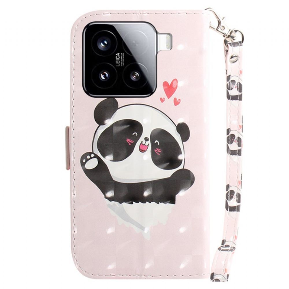 Kožený Kryt Xiaomi 15 Panda Na Šňůrku