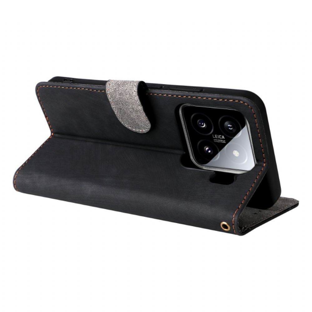 Kožený Kryt Xiaomi 15 Semišový Efekt S Rfid Ochranou