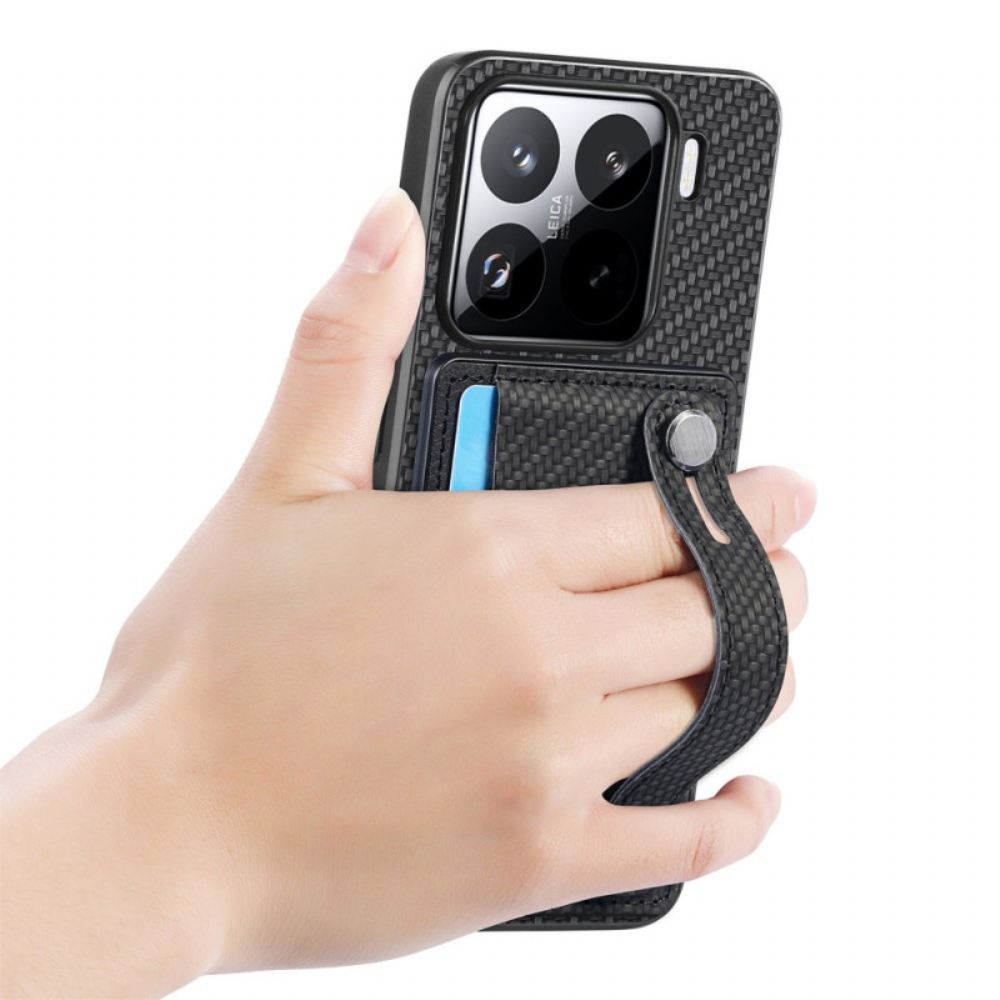 Kryt Xiaomi 15 Pouzdro Na Karty A Popruh Z Uhlíkových Vláken