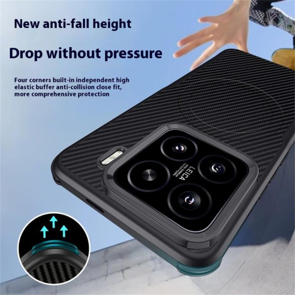 Kryt Xiaomi 15 Uhlíková Vlákna Kompatibilní S Magsafe