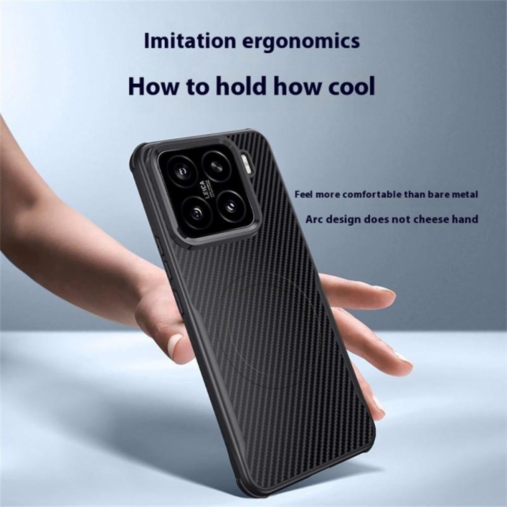 Kryt Xiaomi 15 Uhlíková Vlákna Kompatibilní S Magsafe