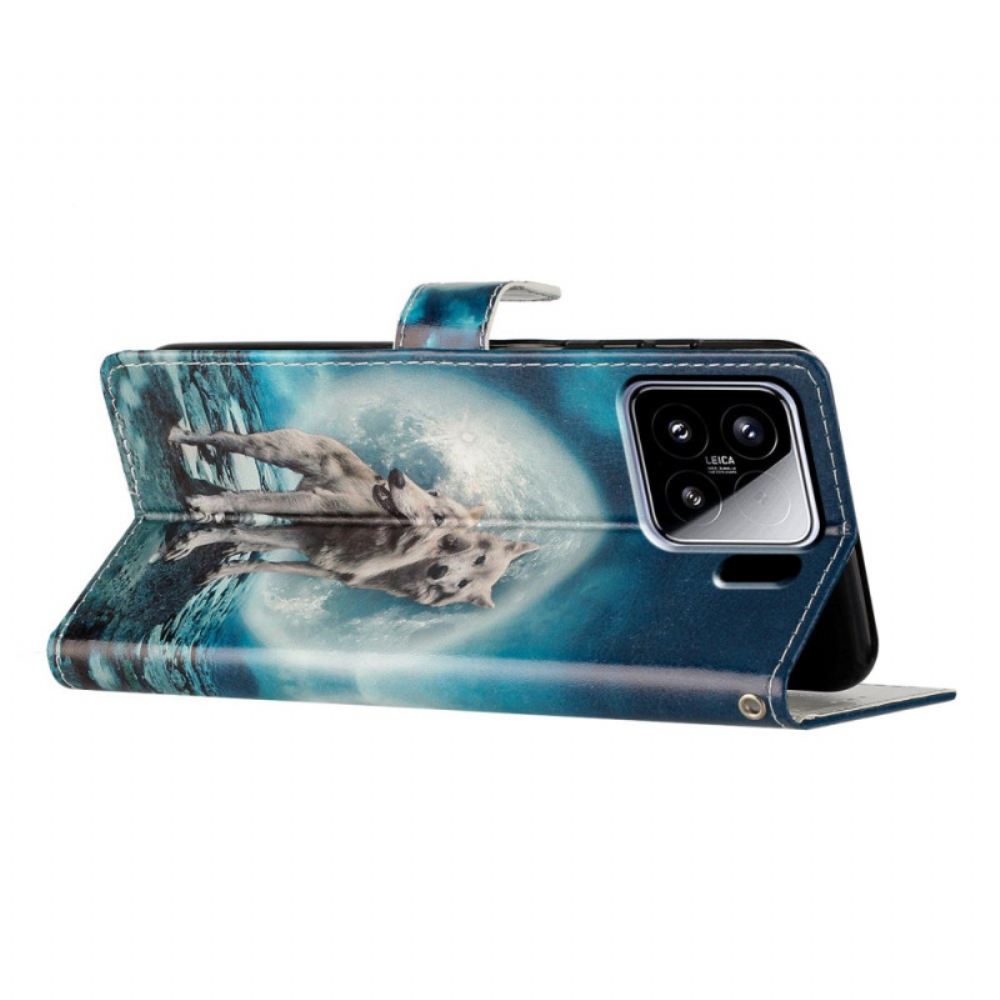 Peněženková Pouzdra Xiaomi 15 Kryty Na Mobil Dva Vlci