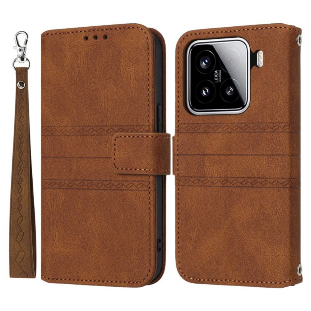 Peněženková Pouzdra Xiaomi 15 Kryty Na Mobil Dvojitý Vlys