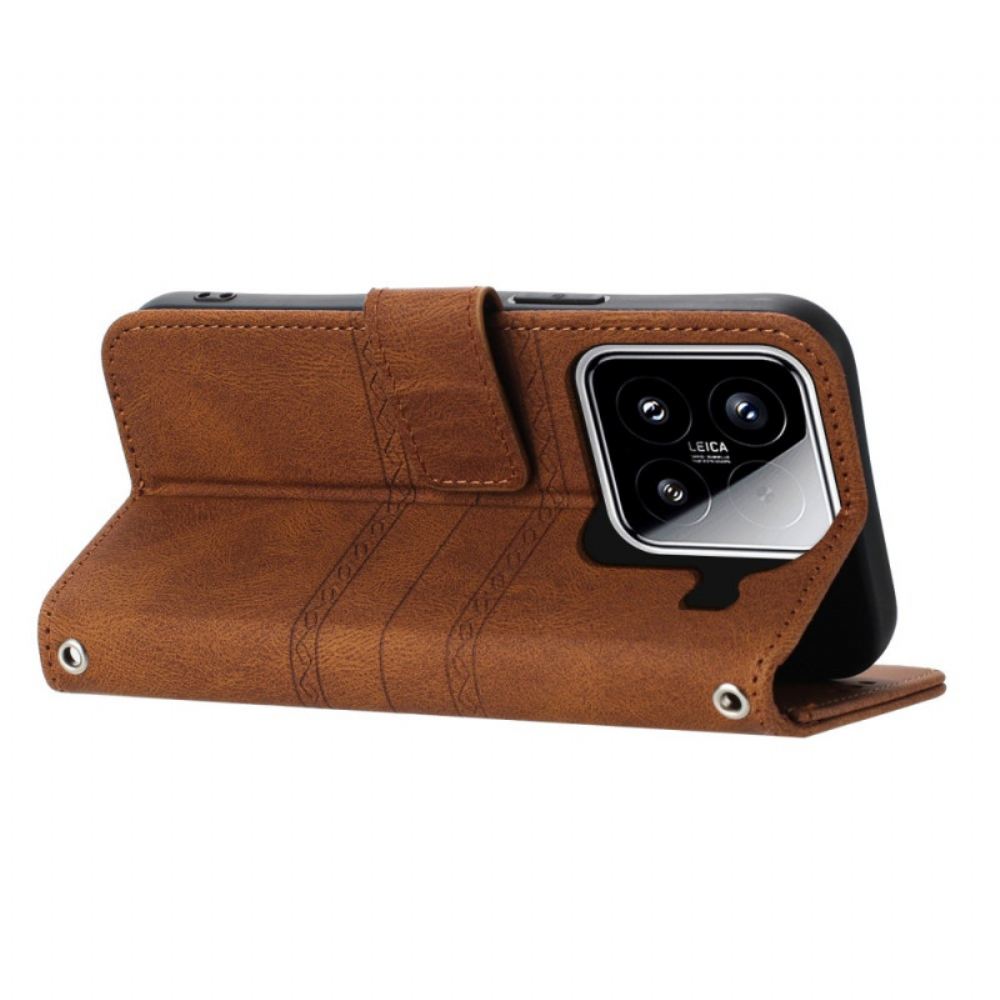 Peněženková Pouzdra Xiaomi 15 Kryty Na Mobil Dvojitý Vlys