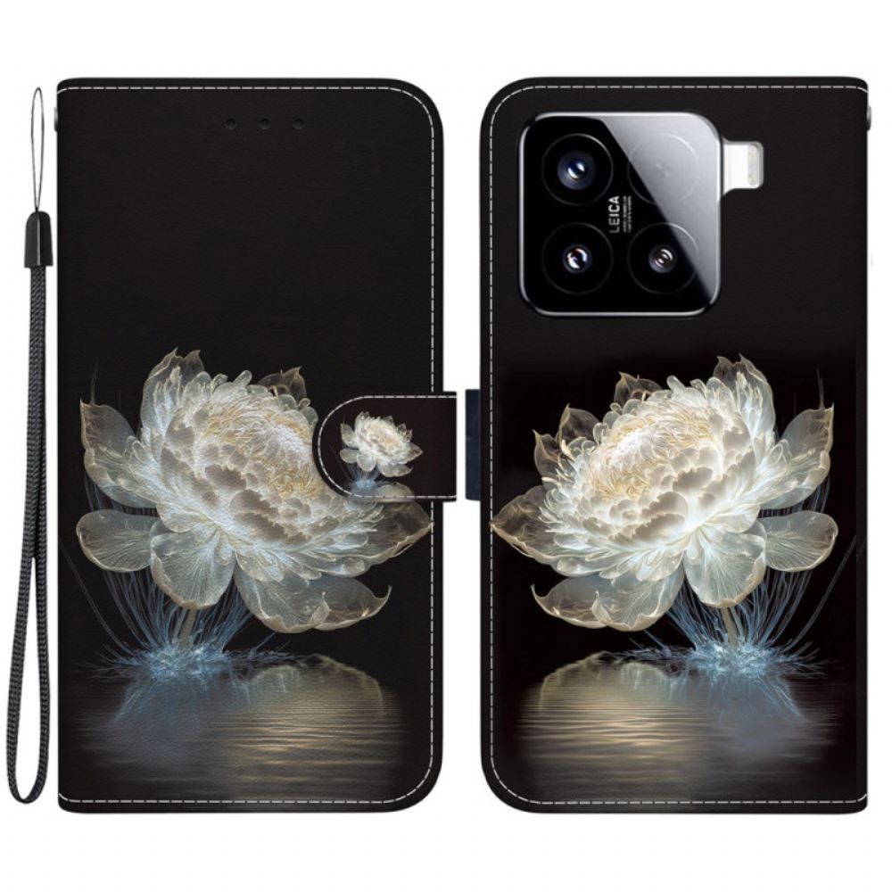 Peněženková Pouzdra Xiaomi 15 Kryty Na Mobil Křišťálová Pivoňka