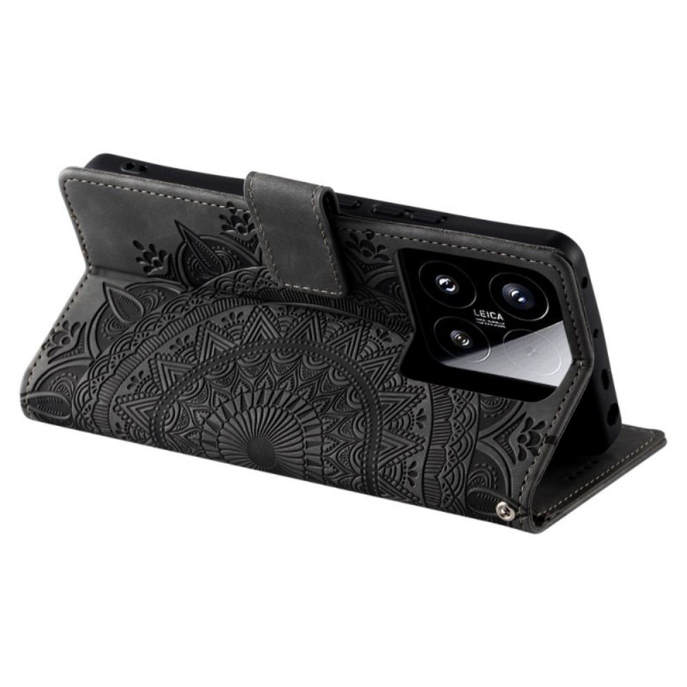 Peněženková Pouzdra Xiaomi 15 Kryty Na Mobil Mandala Semišový Efekt