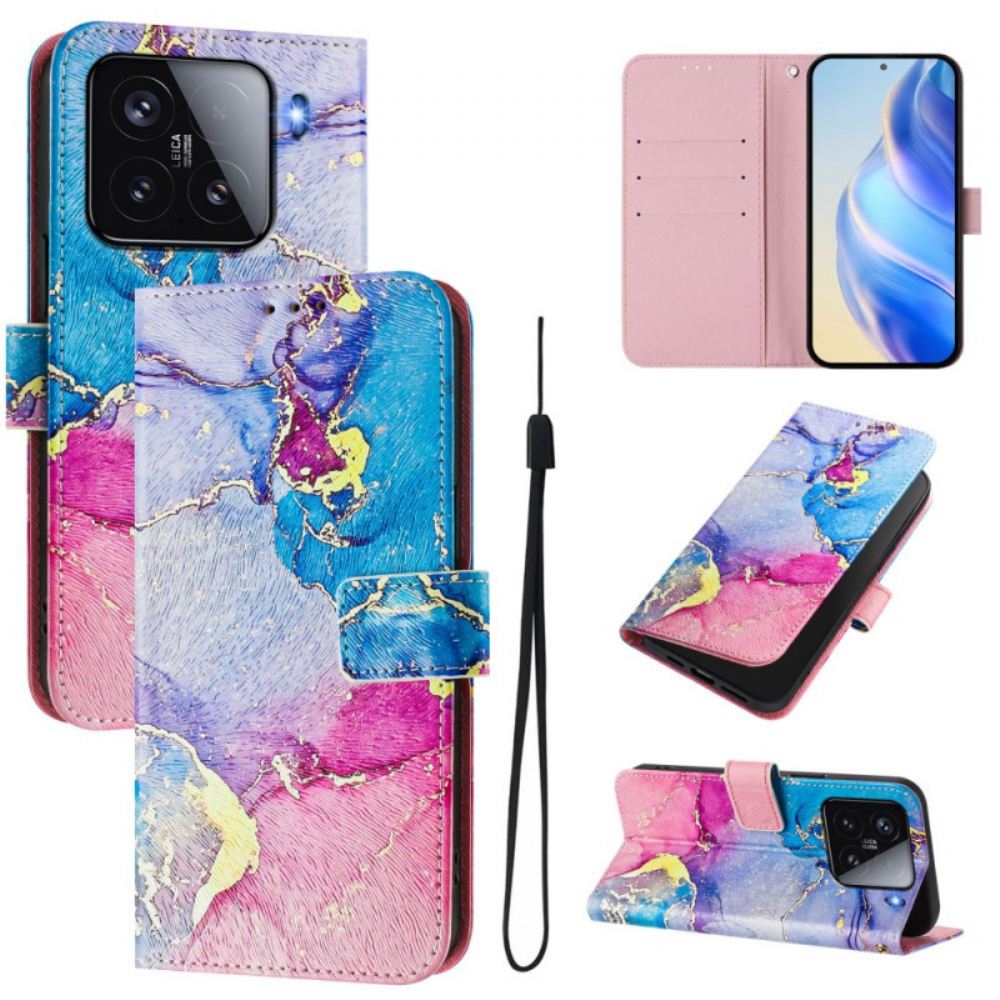 Peněženková Pouzdra Xiaomi 15 Kryty Na Mobil Vícebarevný Mramor