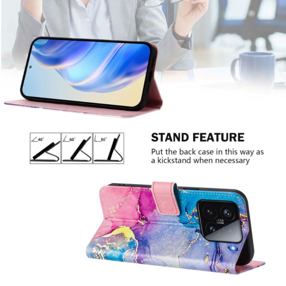 Peněženková Pouzdra Xiaomi 15 Kryty Na Mobil Vícebarevný Mramor