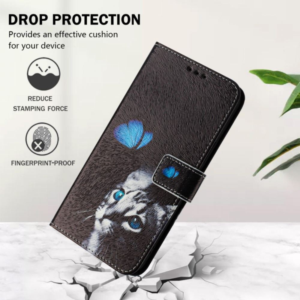 Peněženková Pouzdra Xiaomi 15 Motýl A Kočka