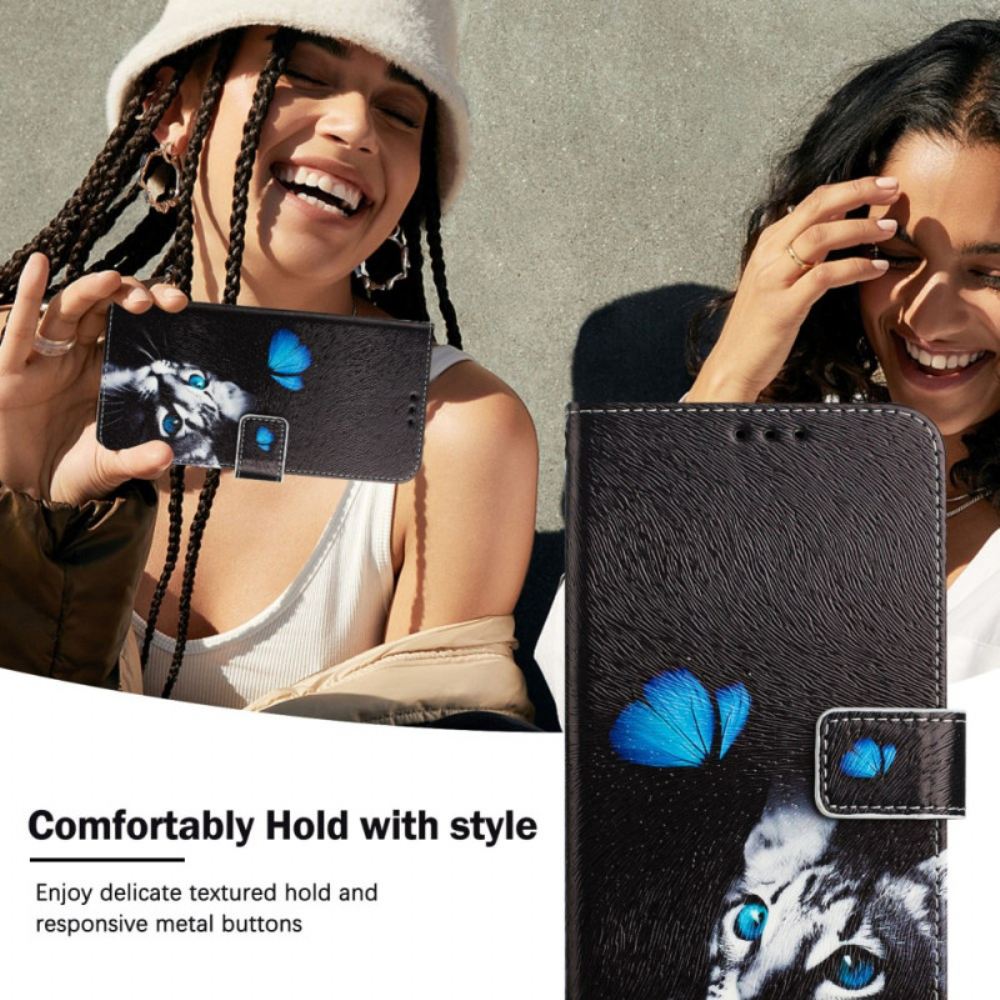 Peněženková Pouzdra Xiaomi 15 Motýl A Kočka