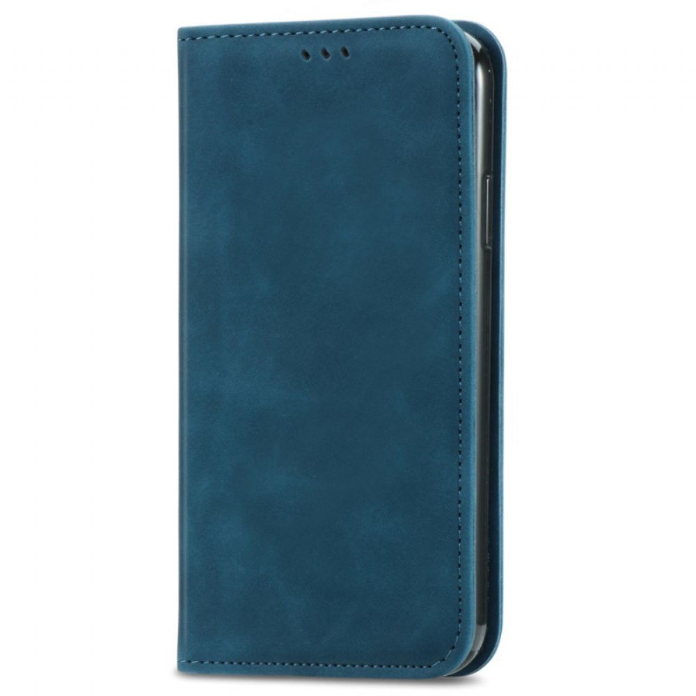 Kožené Pouzdro Folio Motorola Edge 50 Pro Semišový Efekt