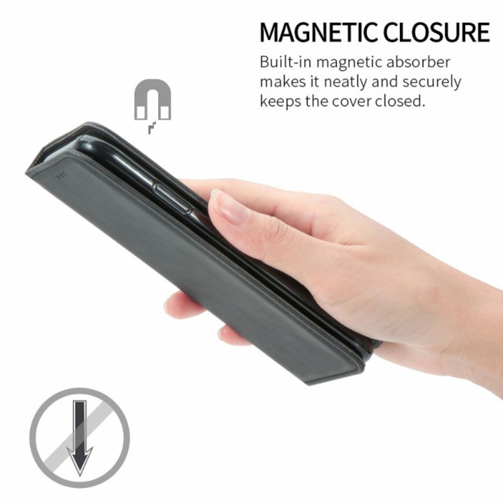 Kožené Pouzdro Folio Motorola Edge 50 Pro Semišový Efekt