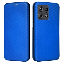 Kožené Pouzdro Folio Motorola Edge 50 Pro Uhlíkové Vlákno
