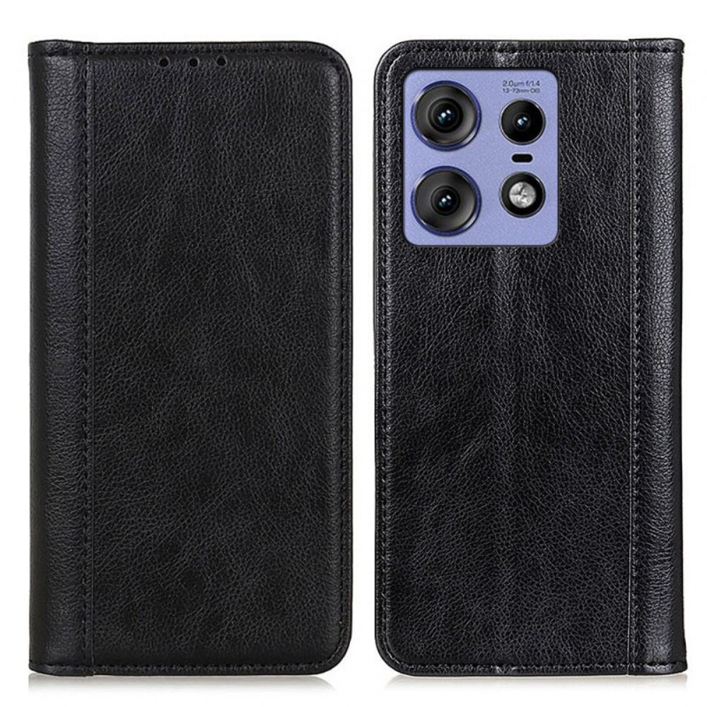 Kožené Pouzdro Folio Na Motorola Edge 50 Pro Textura Ltchi