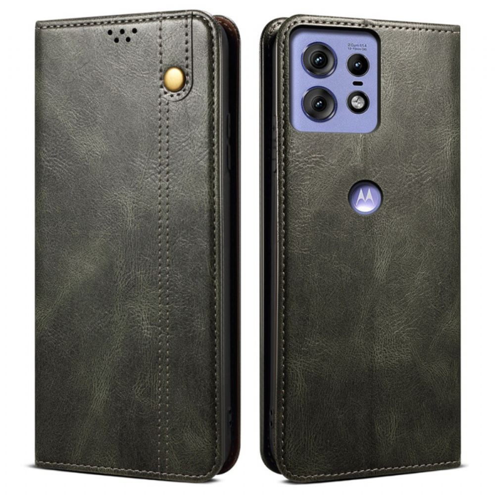 Kožené Pouzdro Folio Na Motorola Edge 50 Pro Voskováno