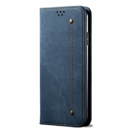 Kožené Pouzdro Motorola Edge 50 Pro Džínová Látka