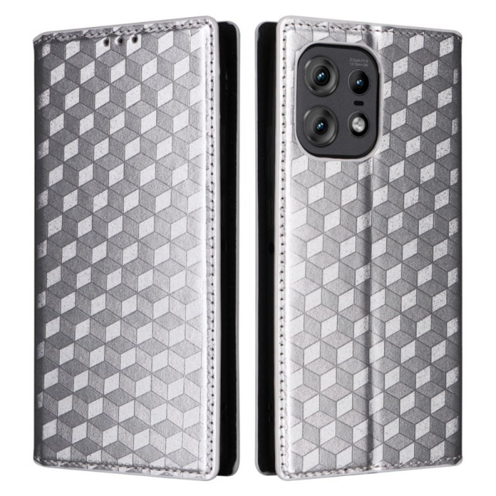Kožené Pouzdro Motorola Edge 50 Pro Kryty Na Mobil 3d Diamantový Vzor