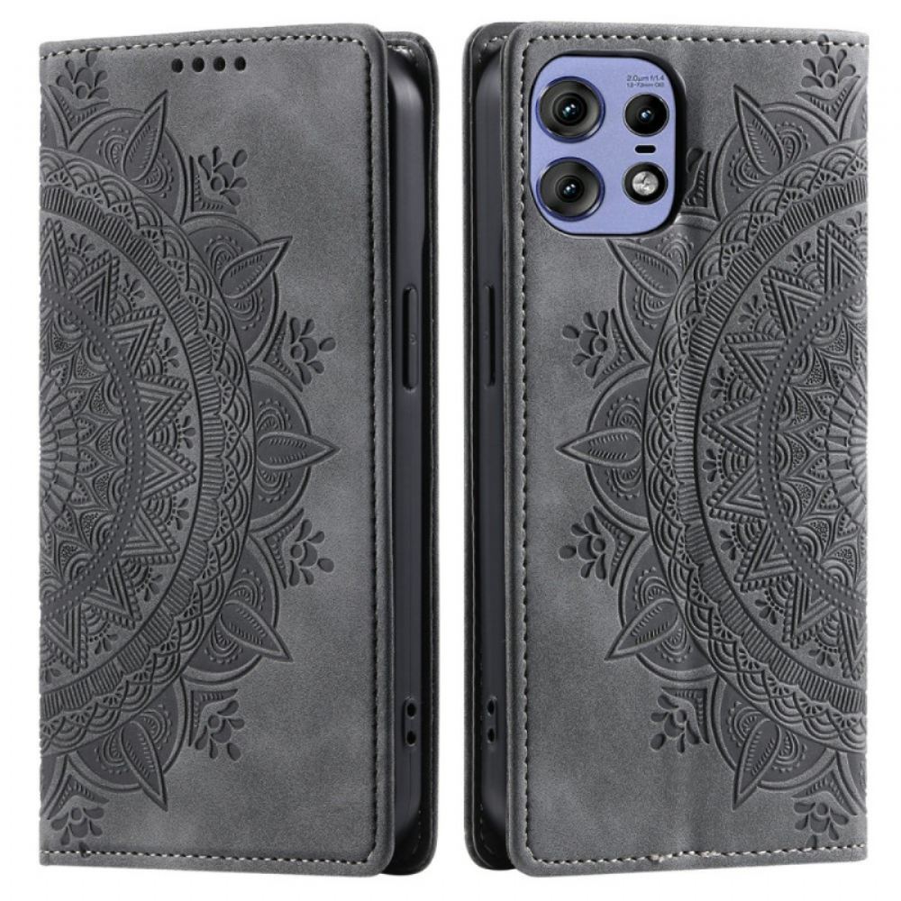 Kožené Pouzdro Motorola Edge 50 Pro Kryty Na Mobil Mandala Suede Effect