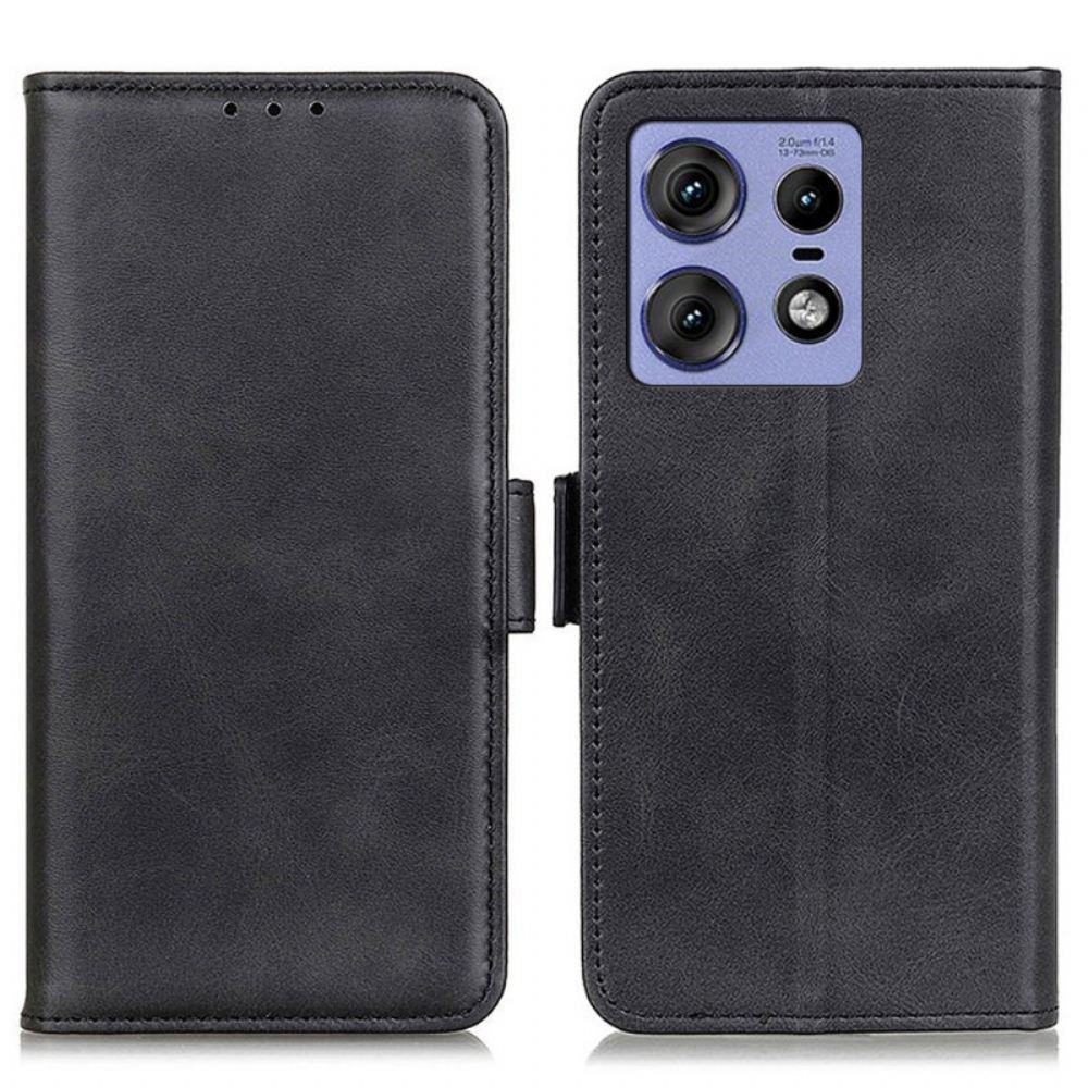 Kožený Kryt Motorola Edge 50 Pro Dvojité Zapínání