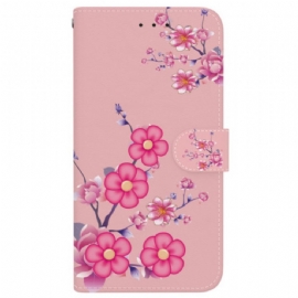 Kožený Kryt Motorola Edge 50 Pro Sakura S Popruhem