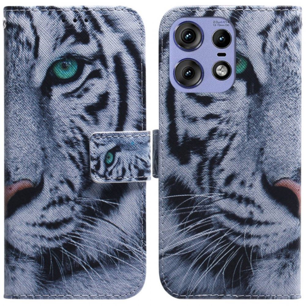 Kožený Kryt Motorola Edge 50 Pro Tygr
