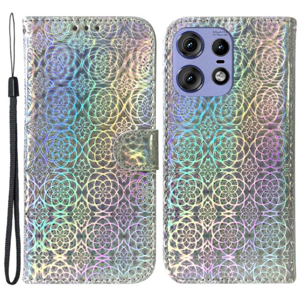 Kožený Kryt Na Motorola Edge 50 Pro Diskotékový Styl