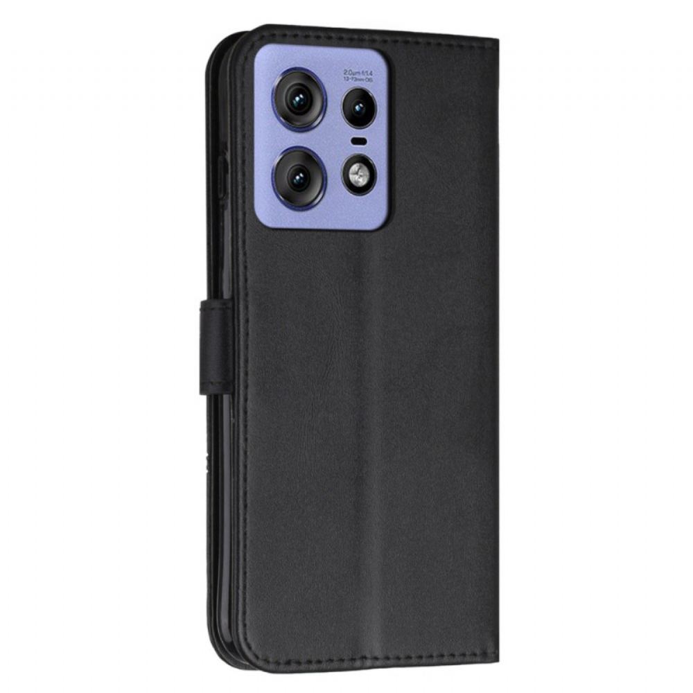 Kožený Kryt Na Motorola Edge 50 Pro Obchodní Styl Strappy
