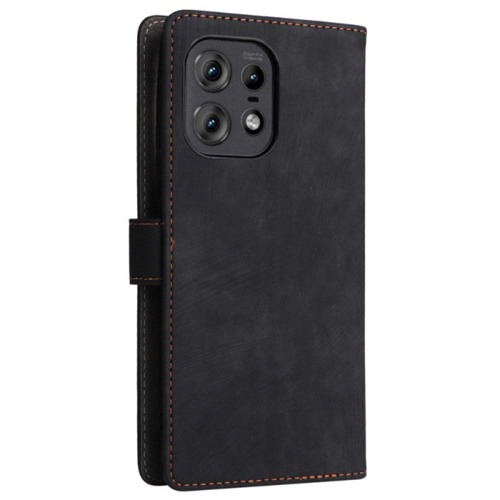 Kožený Kryt Na Motorola Edge 50 Pro Ochrana Rfid Se Semišovým Efektem