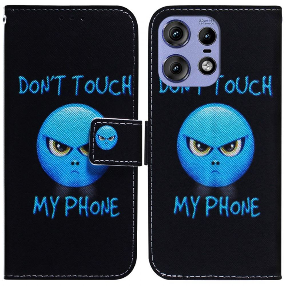 Kožený Kryt Na Motorola Edge 50 Pro Telefon Emoji