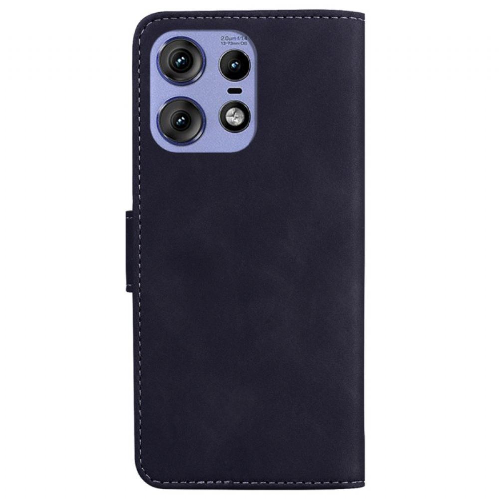Kožený Kryt Na Motorola Edge 50 Pro Tisk Motýlů