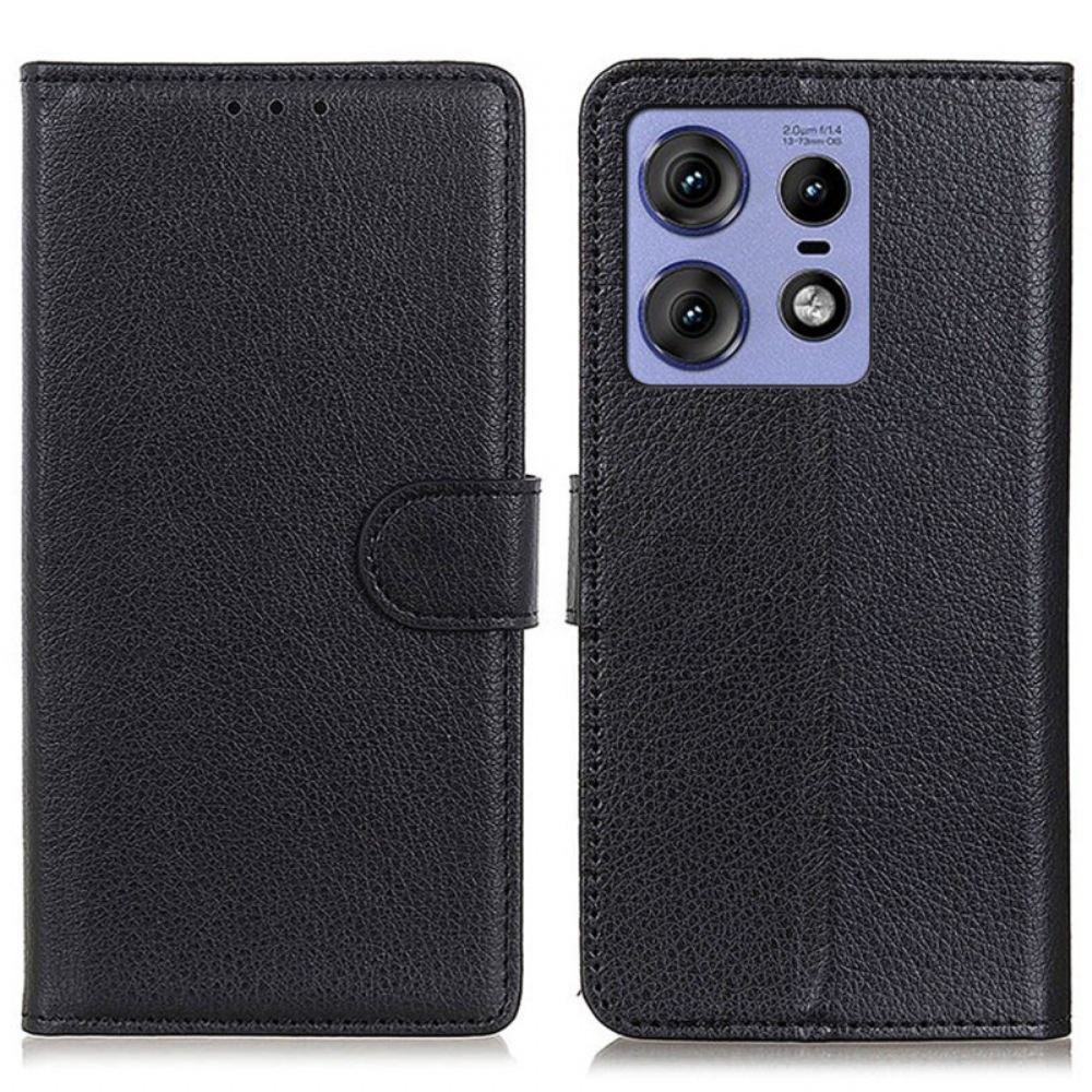 Kožený Kryt Na Motorola Edge 50 Pro Tradiční Umělá Kůže
