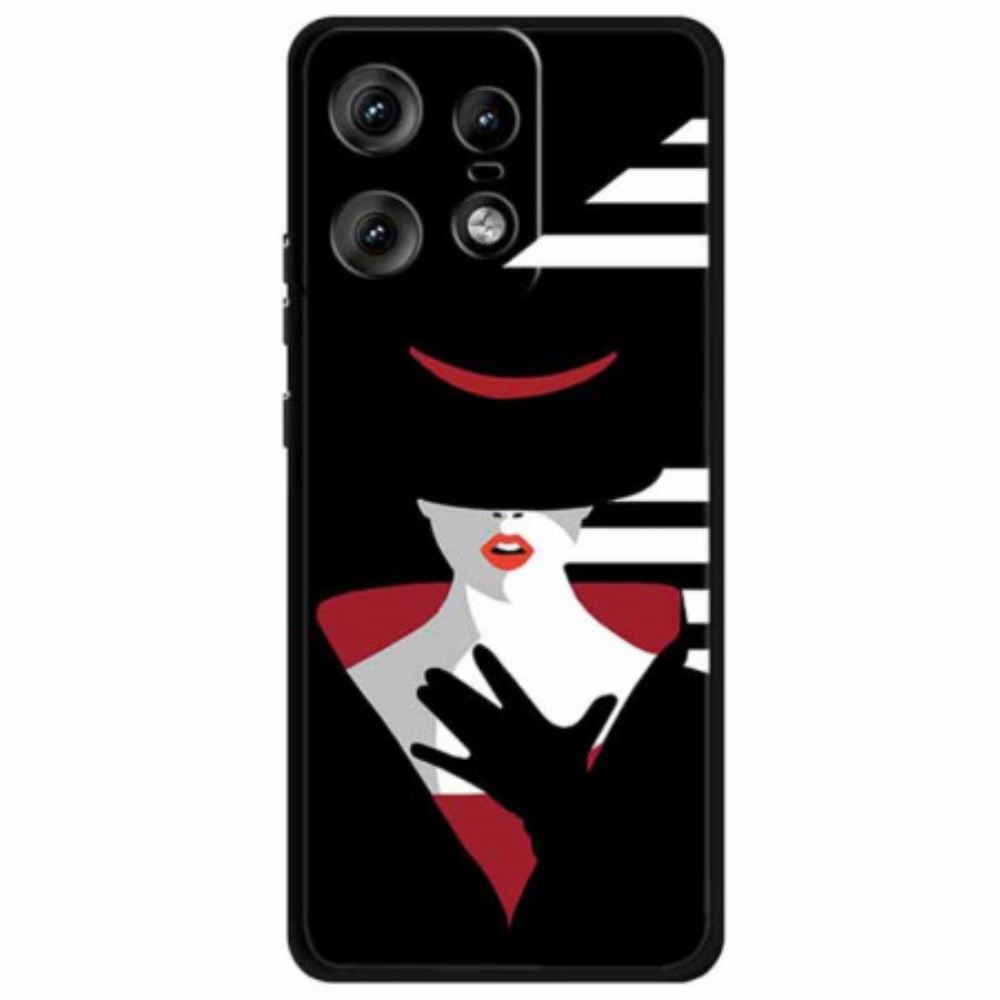 Kryt Motorola Edge 50 Pro Dáma V Černém Klobouku
