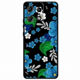 Kryt Motorola Edge 50 Pro Modré Květy