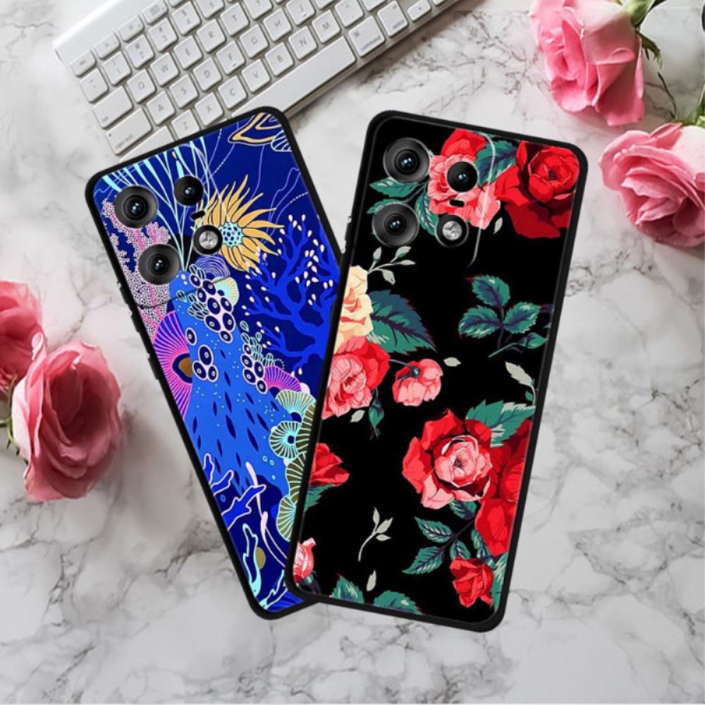 Kryt Na Motorola Edge 50 Pro Listy Jitrocele A Zlaté Květy