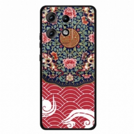Kryt Na Motorola Edge 50 Pro Shluk Květin A Drak