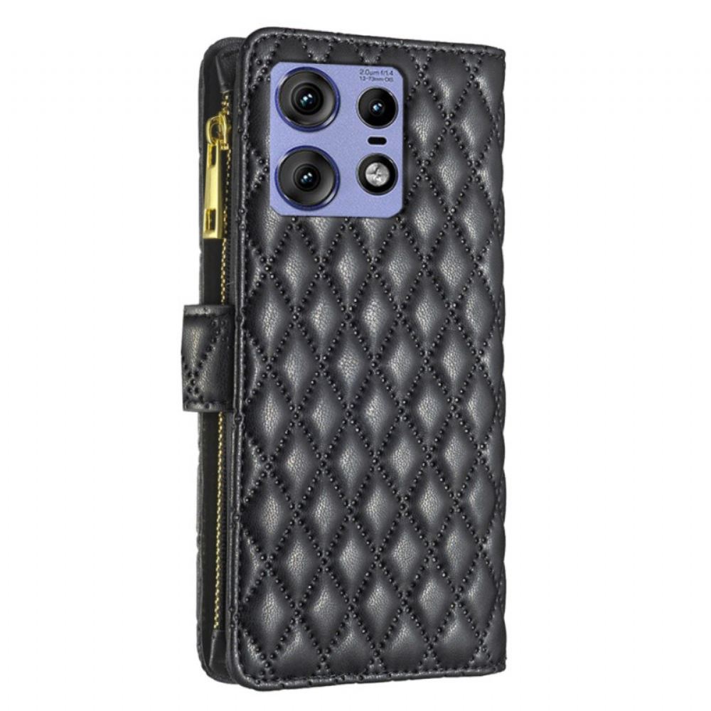 Peněženková Pouzdra Motorola Edge 50 Pro Kryty Na Mobil Binfen Color Prošívaná Peněženka Na Mince