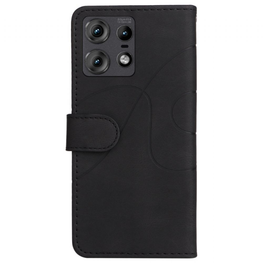Peněženková Pouzdra Motorola Edge 50 Pro Kryty Na Mobil Dvoubarevná Vlnovka