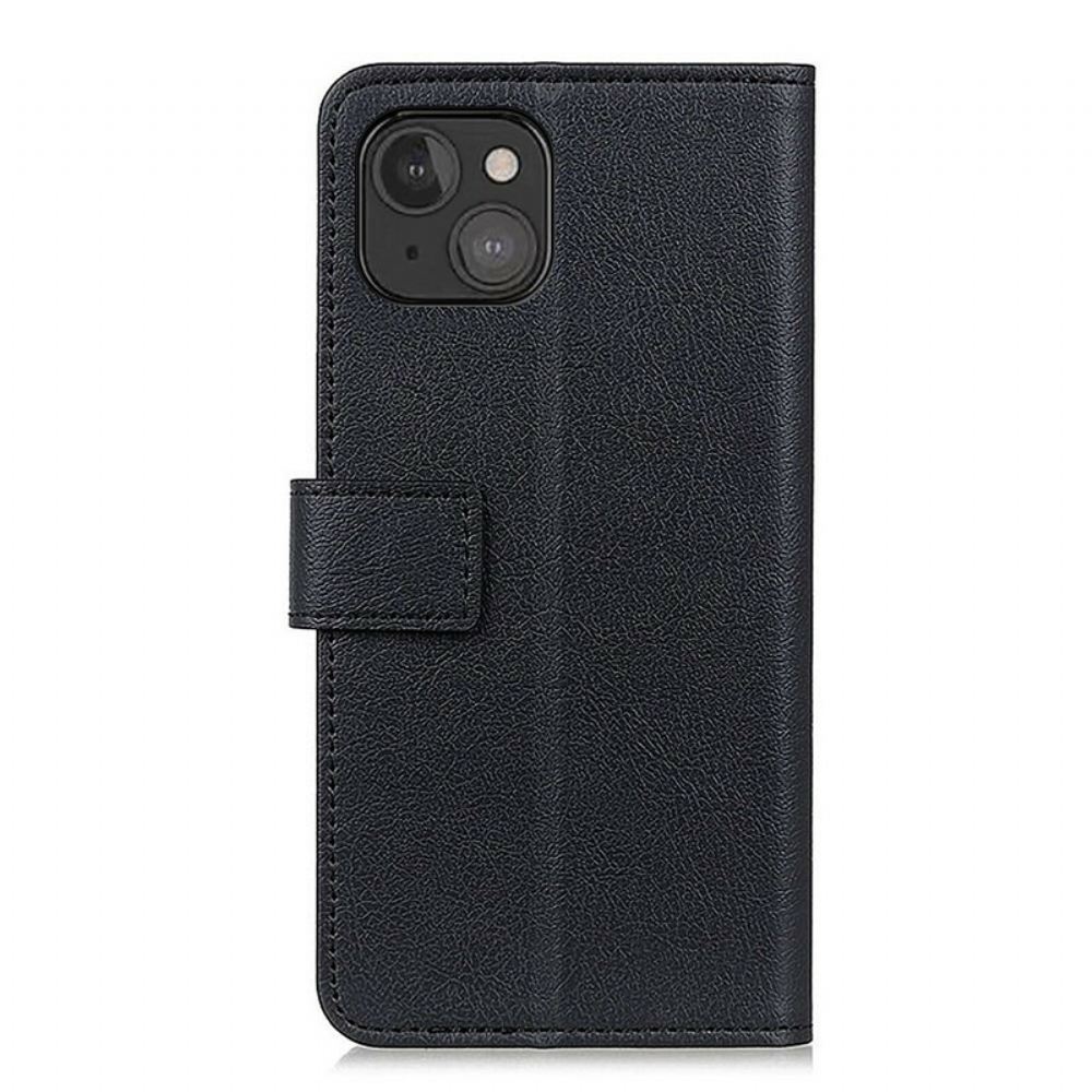 Flipové Pouzdro Na iPhone 13 Mini Klasický Kožený Efekt