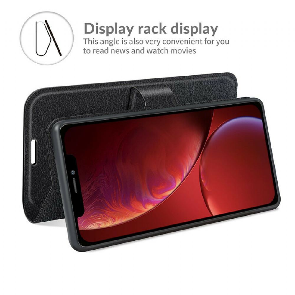 Flipové Pouzdro Na iPhone 13 Mini Klasický Kožený Efekt Litchi