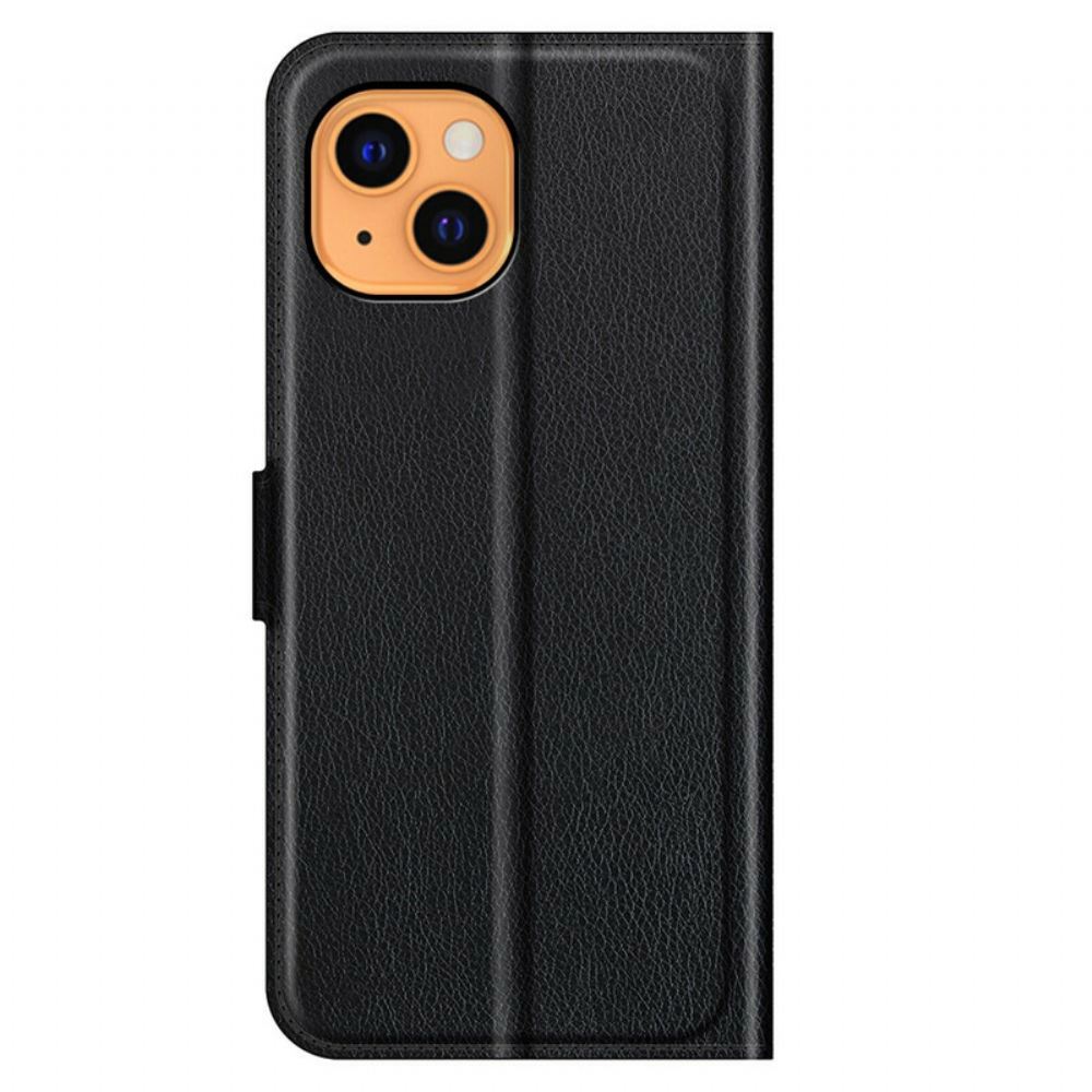 Flipové Pouzdro Na iPhone 13 Mini Klasický Kožený Efekt Litchi