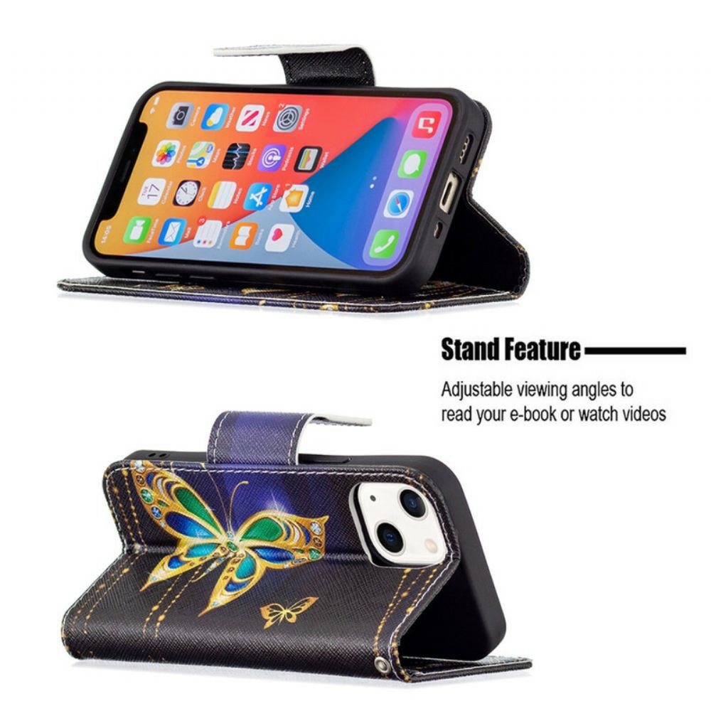 Flipové Pouzdro Na iPhone 13 Mini Kouzelný Motýl