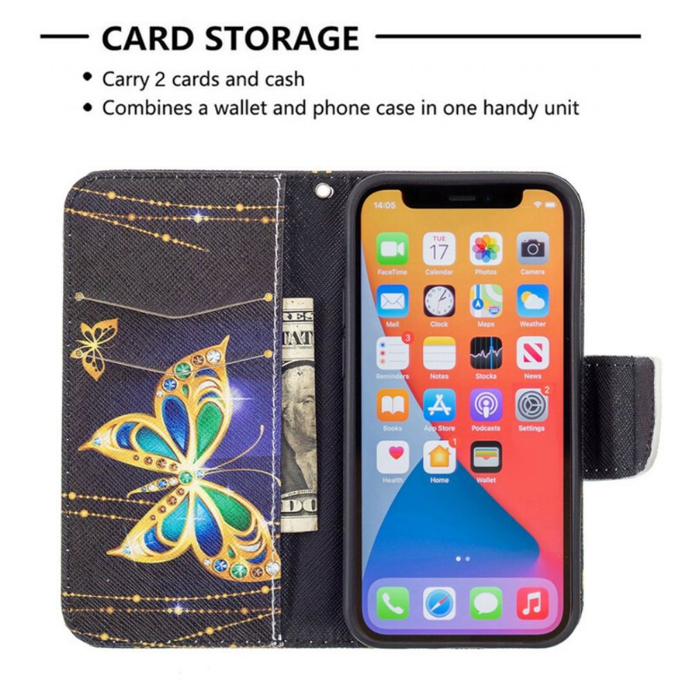 Flipové Pouzdro Na iPhone 13 Mini Kouzelný Motýl