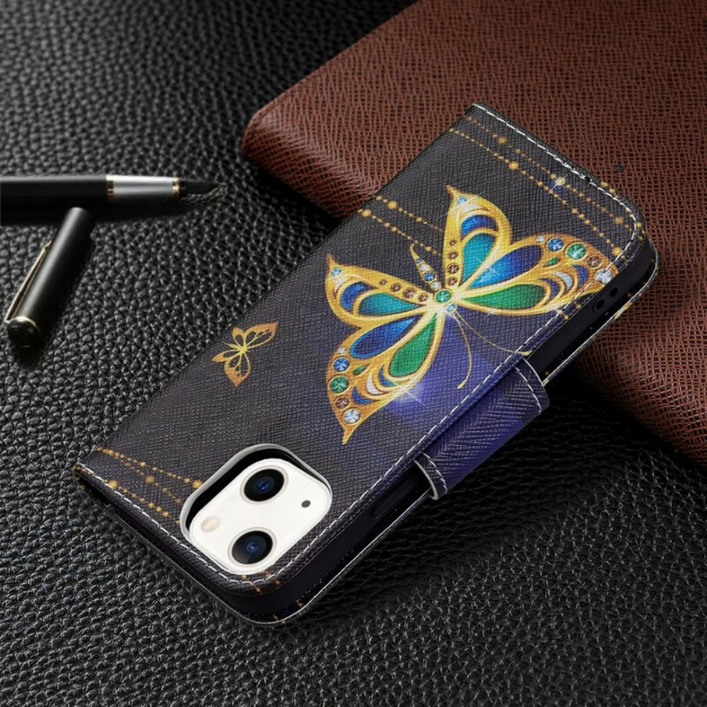 Flipové Pouzdro Na iPhone 13 Mini Kouzelný Motýl
