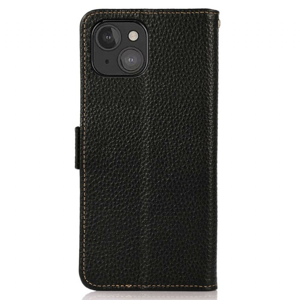 Flipové Pouzdro Na iPhone 13 Mini Kůže Litchi Khazneh