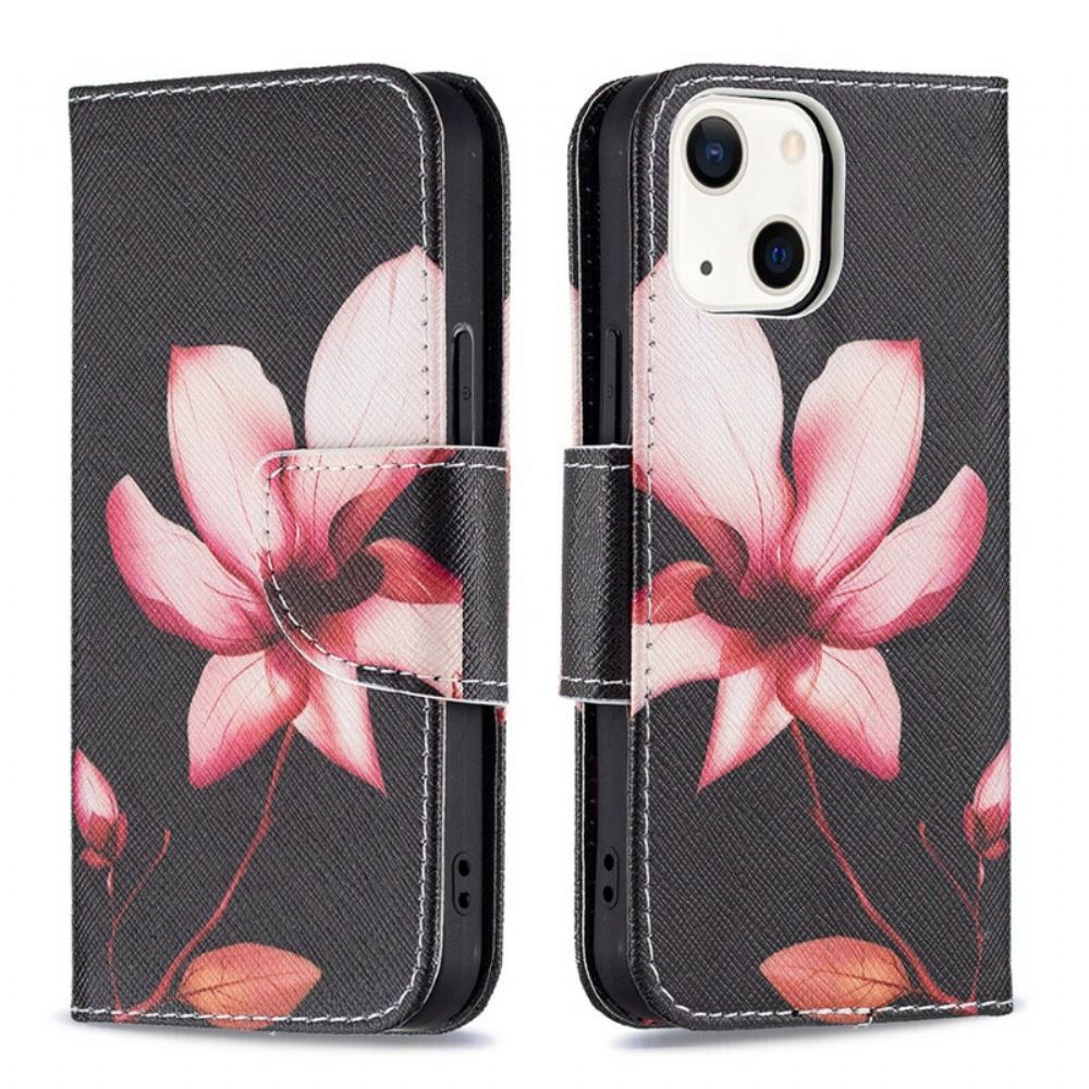 Flipové Pouzdro Na iPhone 13 Mini Růžový Květ