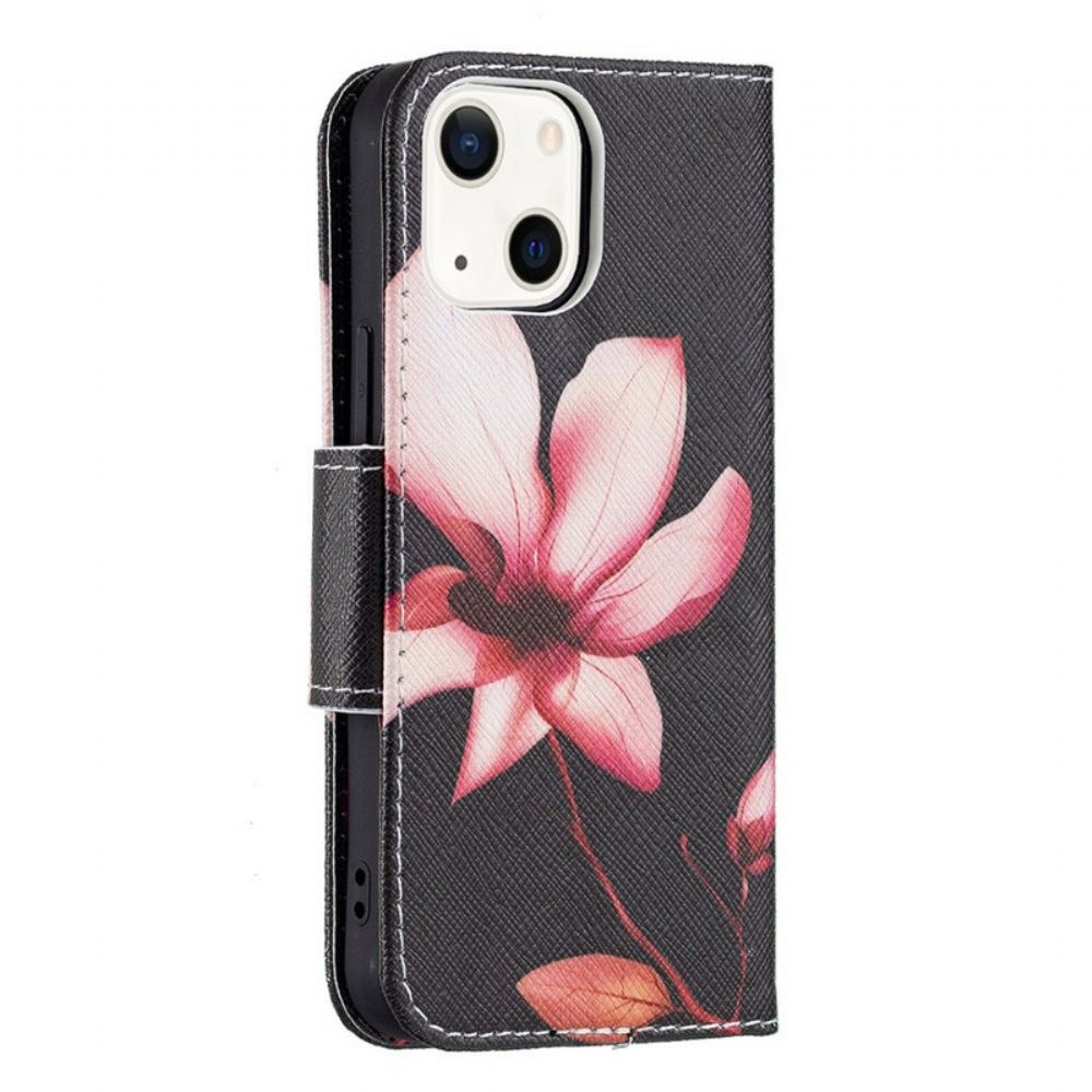 Flipové Pouzdro Na iPhone 13 Mini Růžový Květ