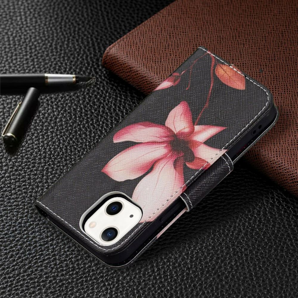Flipové Pouzdro Na iPhone 13 Mini Růžový Květ