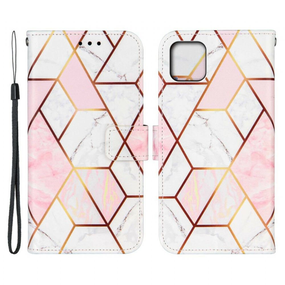 Kožené Pouzdro Na iPhone 13 Mini Geometrický Mramor