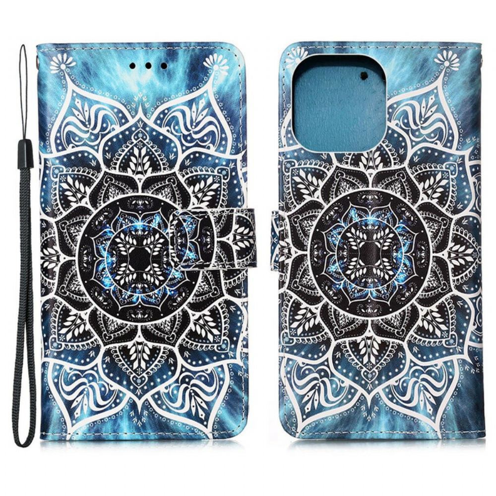 Kožené Pouzdro Na iPhone 13 Mini Mandala Na Obloze