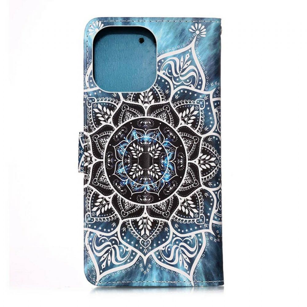 Kožené Pouzdro Na iPhone 13 Mini Mandala Na Obloze